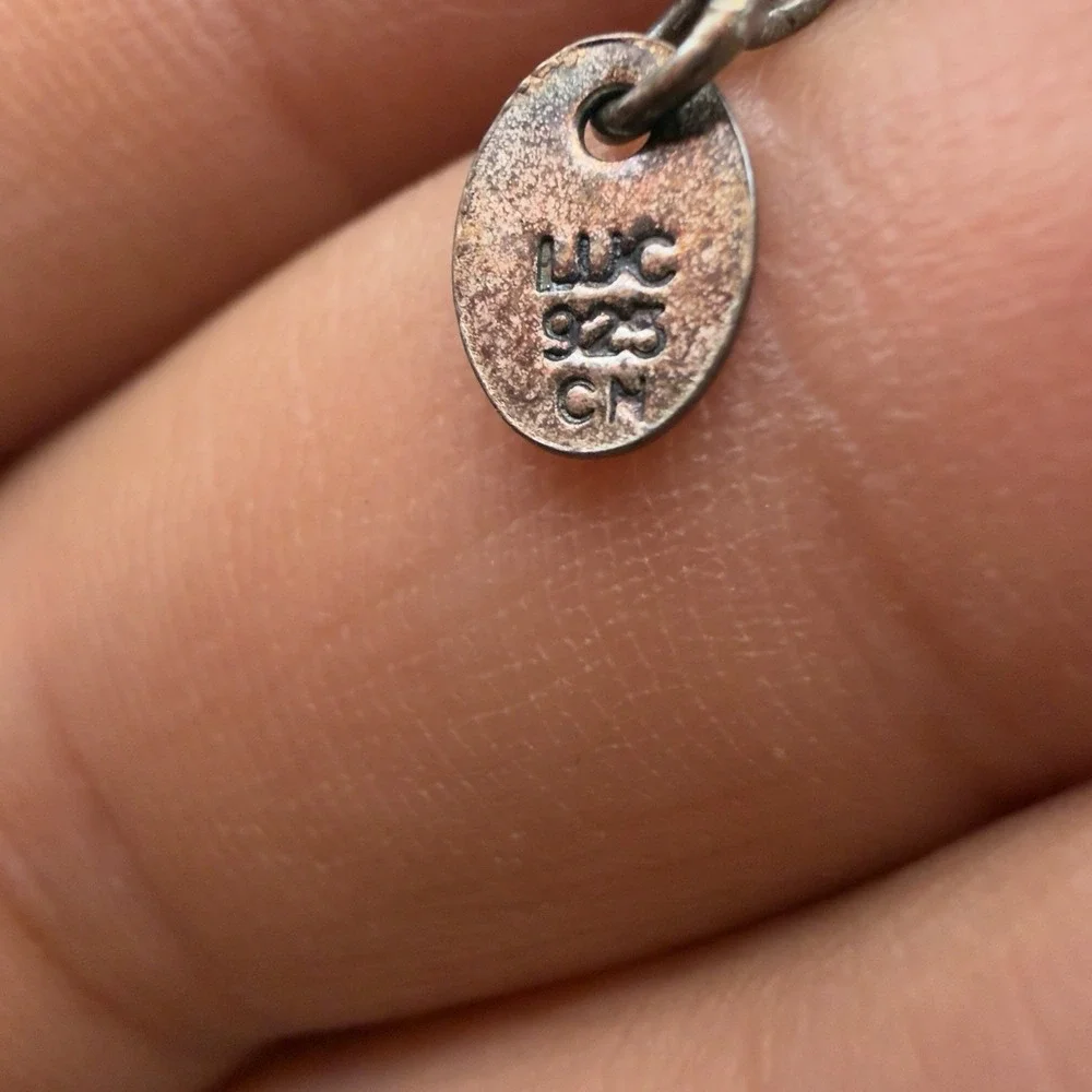 Vtg Lucas Lameth LUC Sterling Silver Charm Necklace Ocean Animals Pearls Dangle